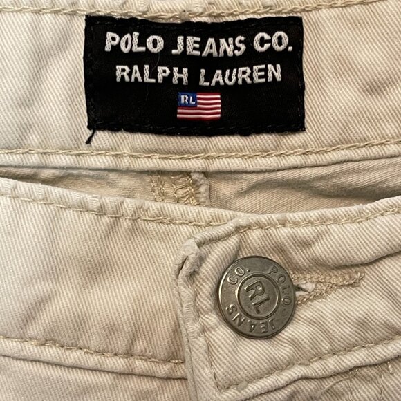 Vtg Polo Jeans Co Women Classic Wide Leg Cut Off Saturday Jean Ankle Mid Rise 10 - Picture 7 of 12